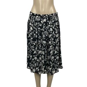 NWT $109 Talbots Floral Print Pleated A-Line Midi Skirt Size 8 Office Business